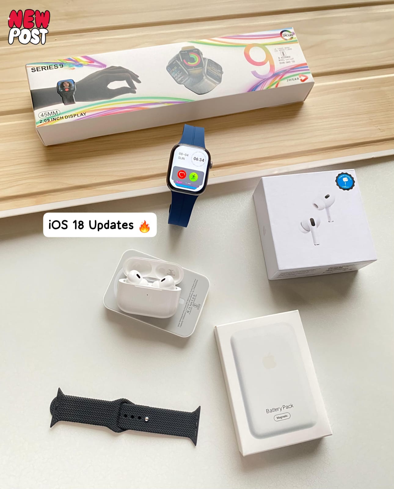 💥 Apple Premium 4-in-1 Combo | Series 9 Watch + AirPods + MagSafe