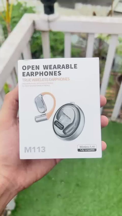 M113 AI Translation Bluetooth Earhook Earbuds | Real-Time 144 Language Translator